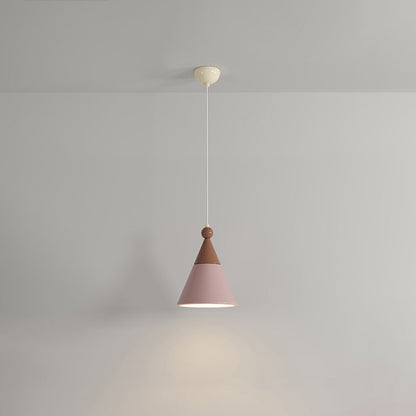 Contemporary Nordic Hardware Resin Conical 1-Light Pendant Light For Bedroom