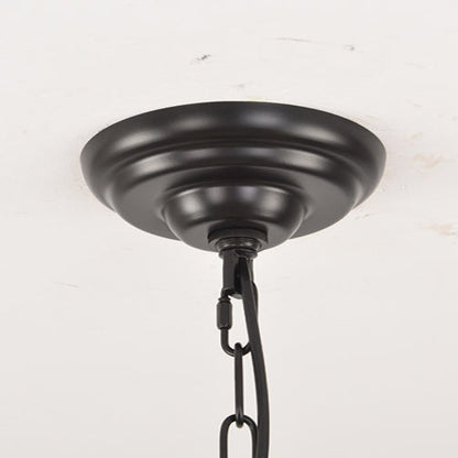 Traditional Farmhouse Iron Circle Ring Glass 20/36-Light Chandelier For Dining Room