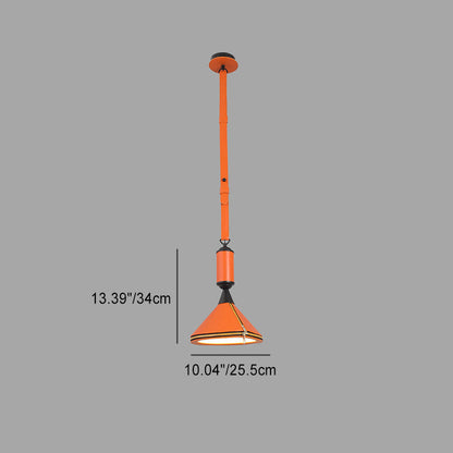 Contemporary Scandinavian Leather Conical Acrylic 1-Light Pendant Light For Bedroom