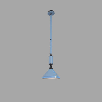 Contemporary Scandinavian Leather Conical Acrylic 1-Light Pendant Light For Bedroom