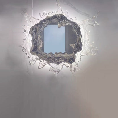 Contemporary Creative Water Splash Stainless Steel Acrylic LED Wall Sconce Lamp For Bathroom