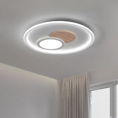 مصباح سقف LED دائري من الأكريليك بتصميم عصري بسيط من الألومنيوم لغرفة المعيشة 