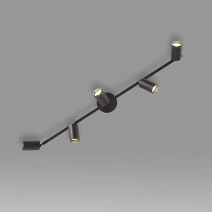 Contemporary Simplicity Iron Aluminum 3/4/5-Light Track Adjustable Spotlight Semi-Flush Mount Ceiling Light For Living Room
