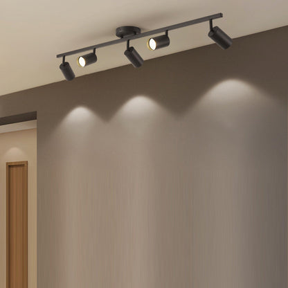 Contemporary Simplicity Iron Aluminum 3/4/5-Light Track Adjustable Spotlight Semi-Flush Mount Ceiling Light For Living Room
