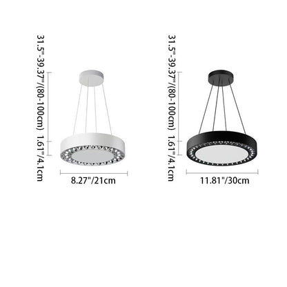 Contemporary Nordic Aluminum Acrylic Round LED Pendant Light For Living Room