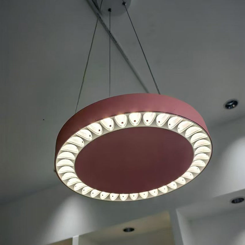 Contemporary Nordic Aluminum Acrylic Round LED Pendant Light For Living Room