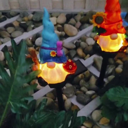Contemporary Creative Cartoon Resin Dwarf Elf Solar LED Decoration Ground Insert Landscape Light For Garden