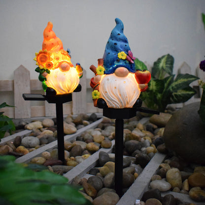 Contemporary Creative Cartoon Resin Dwarf Elf Solar LED Decoration Ground Insert Landscape Light For Garden