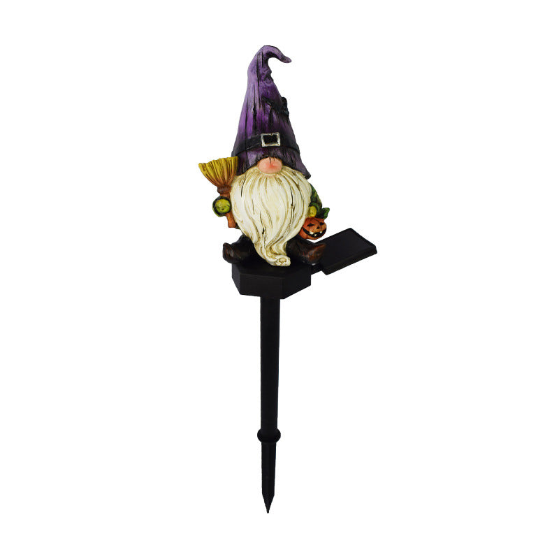 Contemporary Creative Cartoon Resin Dwarf Elf Solar LED Decoration Ground Insert Landscape Light For Garden