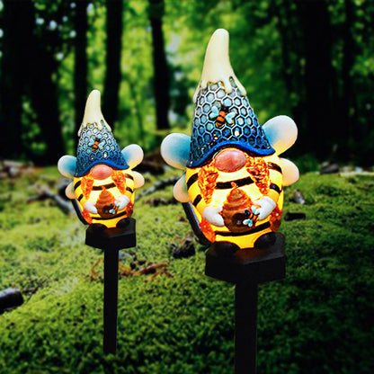 Contemporary Creative Cartoon Resin Dwarf Elf Solar LED Decoration Ground Insert Landscape Light For Garden