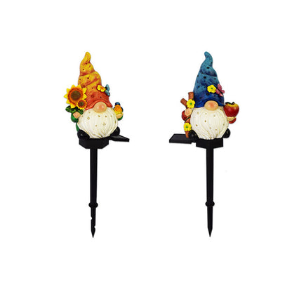 Contemporary Creative Cartoon Resin Dwarf Elf Solar LED Decoration Ground Insert Landscape Light For Garden