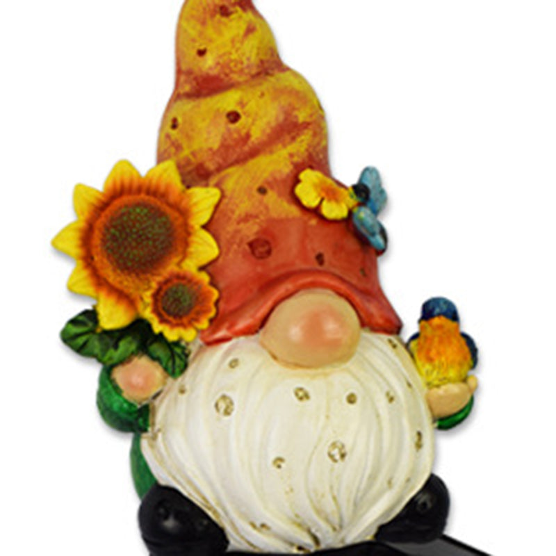 Contemporary Creative Cartoon Resin Dwarf Elf Solar LED Decoration Ground Insert Landscape Light For Garden