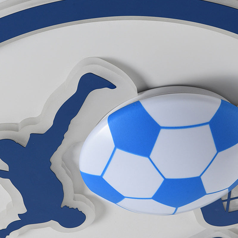 Contemporary Nordic Football Iron Acrylic Round LED Flush Mount Ceiling Light For Living Room