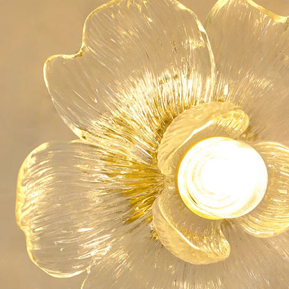 Traditional Vintage Resin Floral Shade Hardware 1-Light Semi-Flush Mount Ceiling Light For Living Room