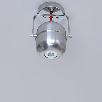 Modern Minimalist Aluminum Iron Cylinder 1-Light Adjustable Spotlight Semi-Flush Mount Ceiling Light For Living Room