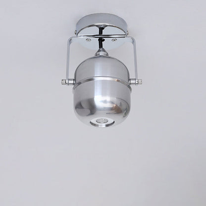 Modern Minimalist Aluminum Iron Cylinder 1-Light Adjustable Spotlight Semi-Flush Mount Ceiling Light For Living Room