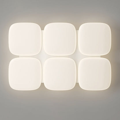 Modern Minimalist Iron PE Geometric Square LED Flush Mount Ceiling Light For Living Room