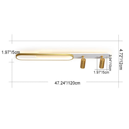 Contemporary Simplicity Iron Long Strip Acrylic Oval LED Spotlight Flush Mount Ceiling Light For Living Room