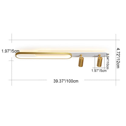 Contemporary Simplicity Iron Long Strip Acrylic Oval LED Spotlight Flush Mount Ceiling Light For Living Room