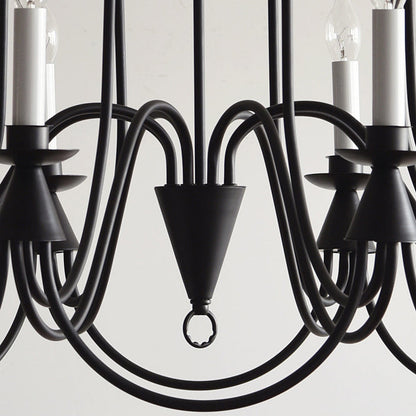 Traditional Rustic Candelabra Iron Frame Glass 3/6/8-Light Chandelier For Living Room