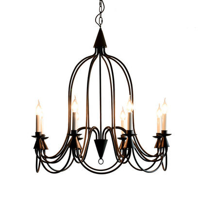 Traditional Rustic Candelabra Iron Frame Glass 3/6/8-Light Chandelier For Living Room