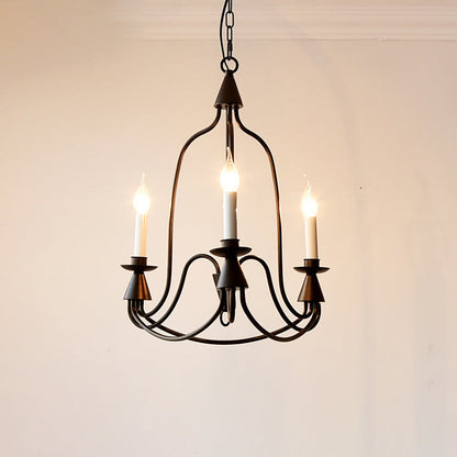 Traditional Rustic Candelabra Iron Frame Glass 3/6/8-Light Chandelier For Living Room