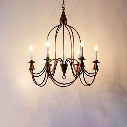 Traditional Rustic Candelabra Iron Frame Glass 3/6/8-Light Chandelier For Living Room