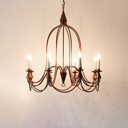 Traditional Rustic Candelabra Iron Frame Glass 3/6/8-Light Chandelier For Living Room
