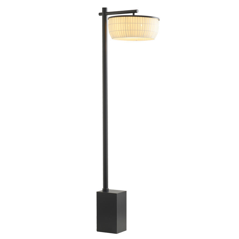 Traditional Vintage Round Fabric Shade Iron 3-Light Standing Floor Lamp For Home Office