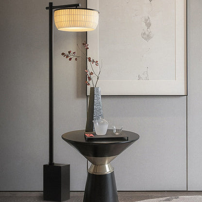 Traditional Vintage Round Fabric Shade Iron 3-Light Standing Floor Lamp For Home Office