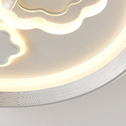 Contemporary Simplicity Iron Acrylic Geometric Round LED Flush Mount Ceiling Light For Bedroom