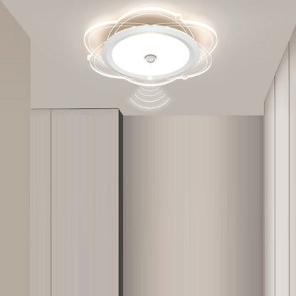 現代的なシンプルさ、アイアンアルミフラワーアクリルシェード、LEDフラッシュマウントシーリングライト、リビングルーム用