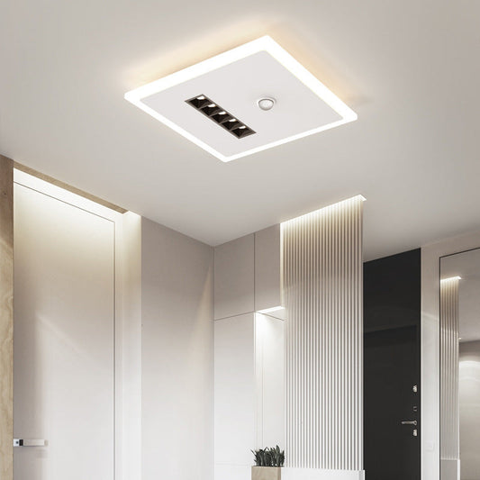 Contemporary Simplicity Iron Acrylic Square Shade LED Flush Mount Ceiling Light For Living Room