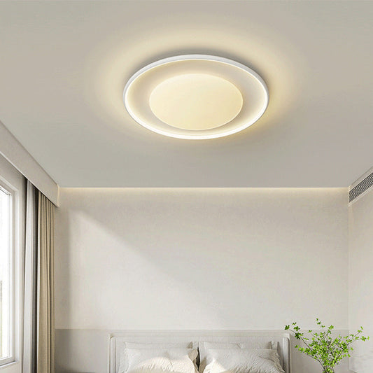 Modern Minimalist Iron Aluminum Round Acrylic LED Flush Mount Ceiling Light For Bedroom