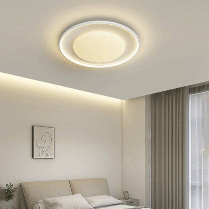 Modern Minimalist Iron Aluminum Round Acrylic LED Flush Mount Ceiling Light For Bedroom