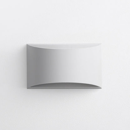 Modern Minimalist Curved Aluminum Up And Down Illuminated LED Wall Sconce Lamp For Outdoor Patio