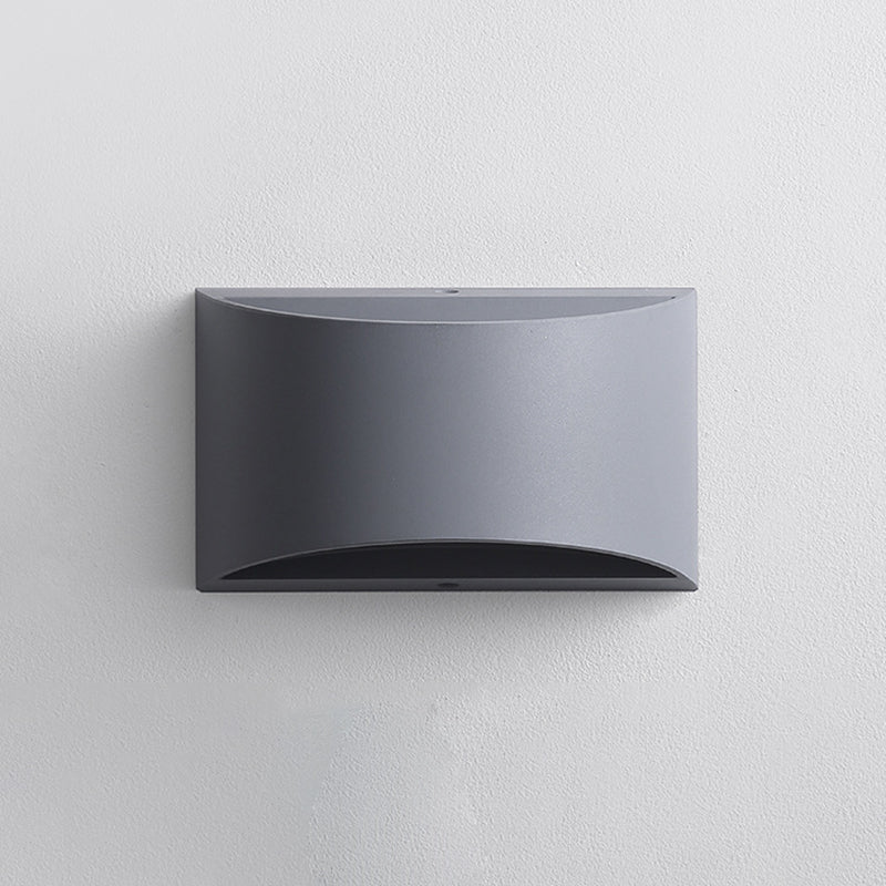 Modern Minimalist Curved Aluminum Up And Down Illuminated LED Wall Sconce Lamp For Outdoor Patio