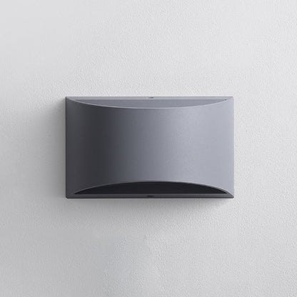 Modern Minimalist Curved Aluminum Up And Down Illuminated LED Wall Sconce Lamp For Outdoor Patio