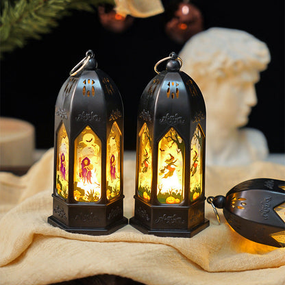 Contemporary Creative Pumpkin Witch Plastic Cottage LED Night Light Table Lamp For Bedroom