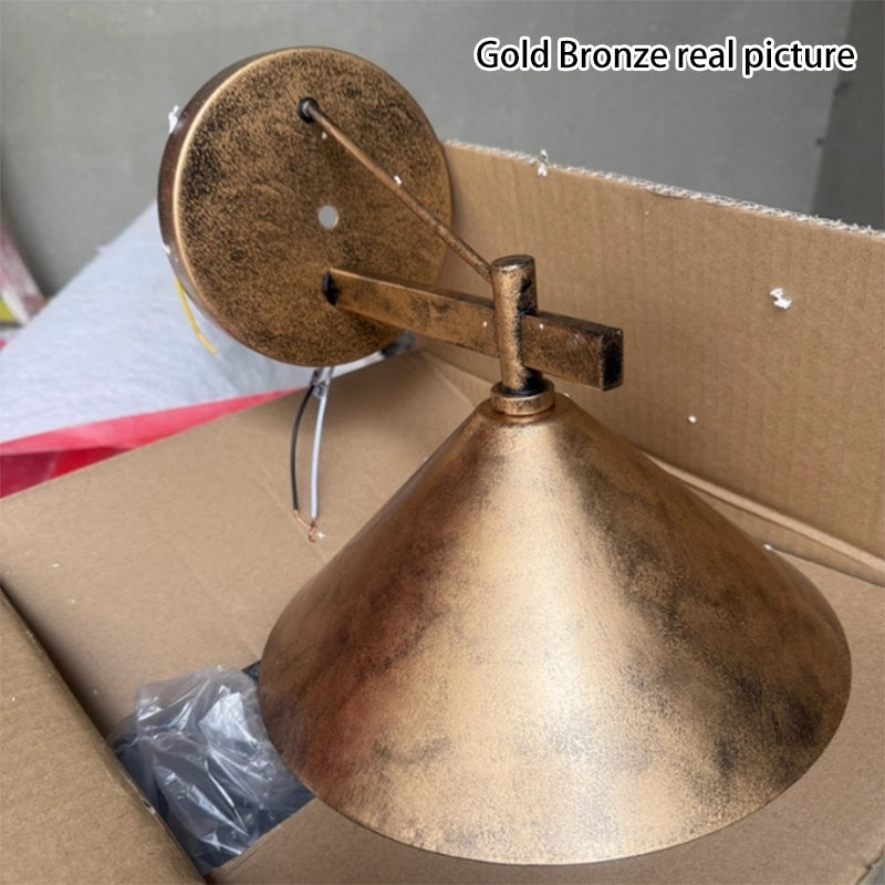 Contemporary Nordic Iron Geometric Cone 1-Light Outdoor Waterproof Wall Sconce Lamp For Garden