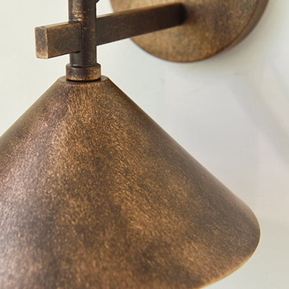 Contemporary Nordic Iron Geometric Cone 1-Light Outdoor Waterproof Wall Sconce Lamp For Garden