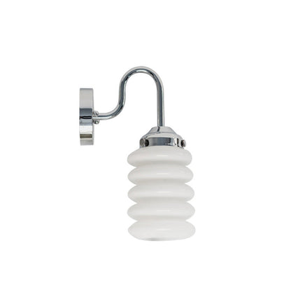 Contemporary Nordic Brass Glass Column Shade 1-Light Wall Sconce Lamp For Bedroom