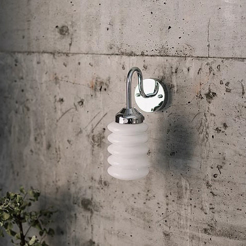 Contemporary Nordic Brass Glass Column Shade 1-Light Wall Sconce Lamp For Bedroom