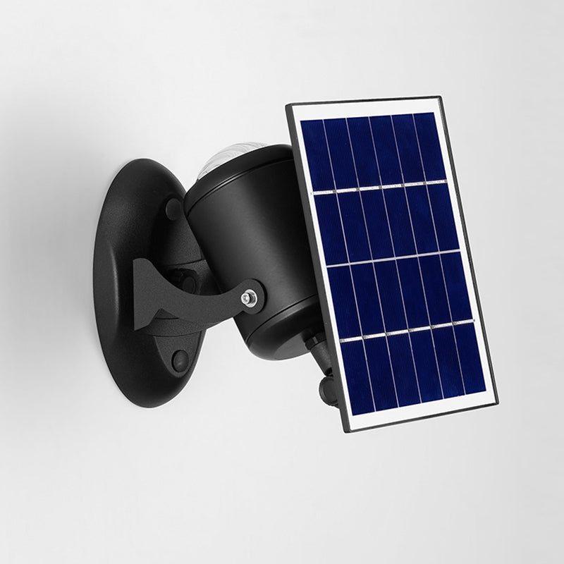 Contemporary Industrial Dynamic Rotating Aurora Aluminum LED Solar Wall Sconce Lamp Spotlight For Garden