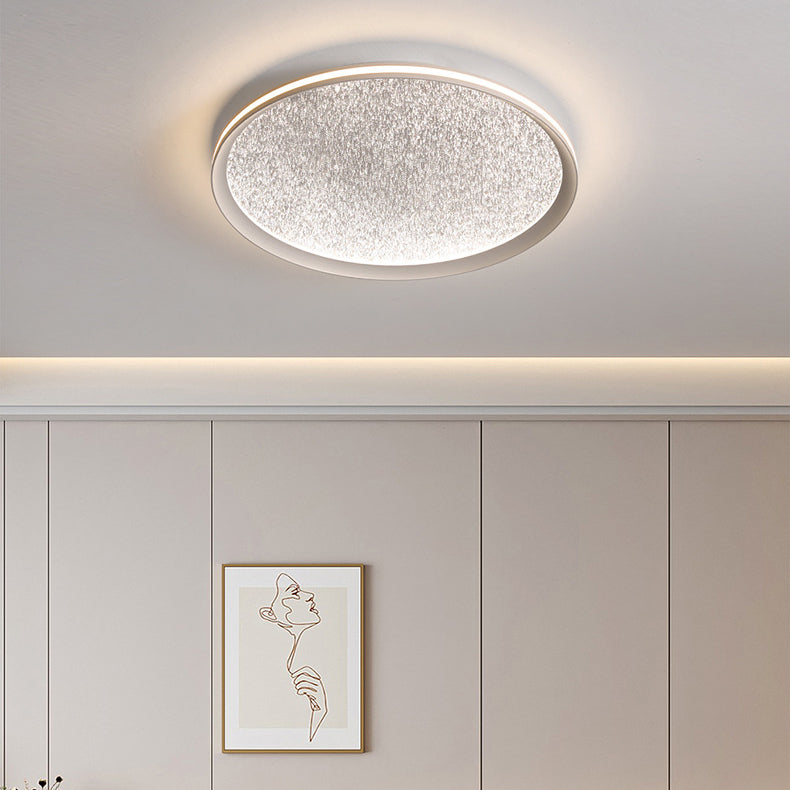 Contemporary Creative Starlight Cloud Rain Texture Iron Aluminum Round LED Flush Mount Ceiling Light For Living Room