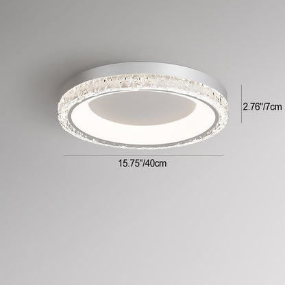 Contemporary Simplicity Hardware Acrylic Geometric Circle LED Flush Mount Ceiling Light For Bedroom