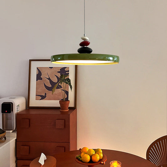 مصباح LED دائري هندسي من الألومنيوم والأكريليك بتصميم إسكندنافي معاصر لغرفة المعيشة