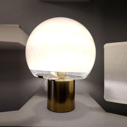 Contemporary Nordic Glass Ball Shade Hardware 1-Light Table Lamp For Study