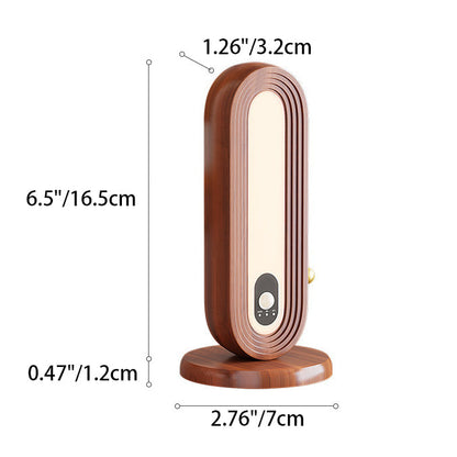 Modern Simplicity Solid Wood Oval Magnetic LED Intelligent Sensing Table Lamp For Bedroom