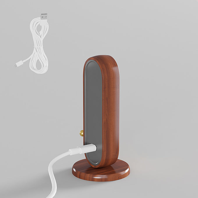 Modern Simplicity Solid Wood Oval Magnetic LED Intelligent Sensing Table Lamp For Bedroom